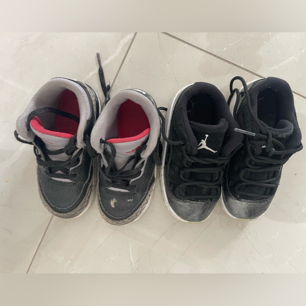 Jordan Kids Black and White Sneakers